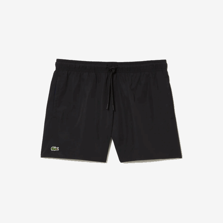 homens Lacoste preto azul marinho dy4 calções de banho leves de secagem rápida 08D0535