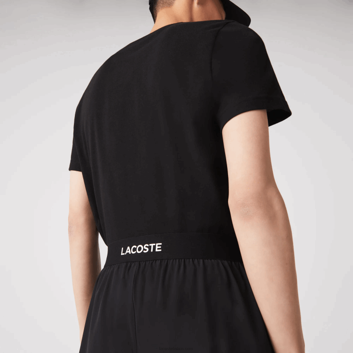 homens Lacoste preto branco 258 calções desportivos ultraleves 08D01410