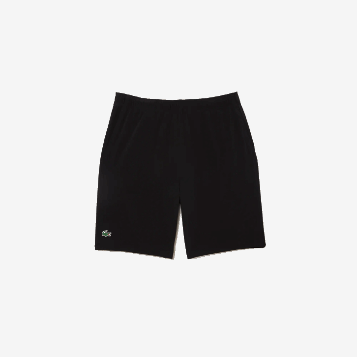 homens Lacoste preto branco 258 calções desportivos ultraleves 08D01410