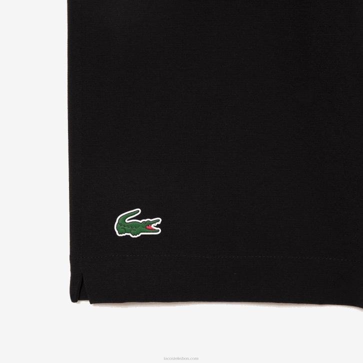 homens Lacoste preto branco 258 calções desportivos ultraleves 08D01410