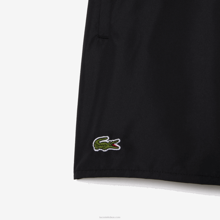 homens Lacoste preto verde 964 calções de banho leves de secagem rápida 08D0534