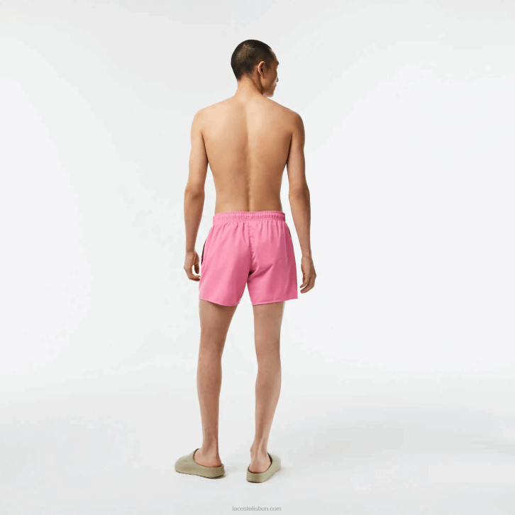 homens Lacoste rosa verde w4i calções de banho leves de secagem rápida 08D0533