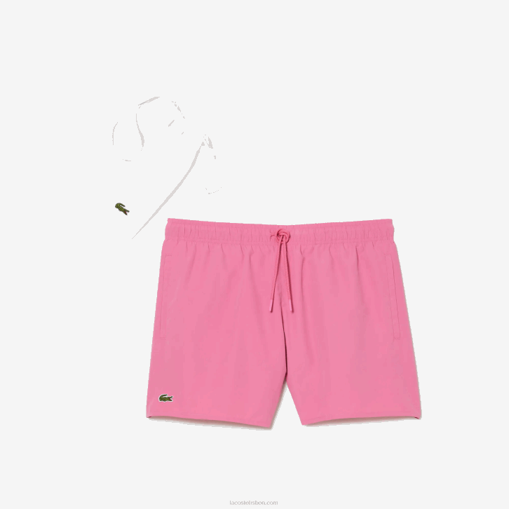 homens Lacoste rosa verde w4i calções de banho leves de secagem rápida 08D0533