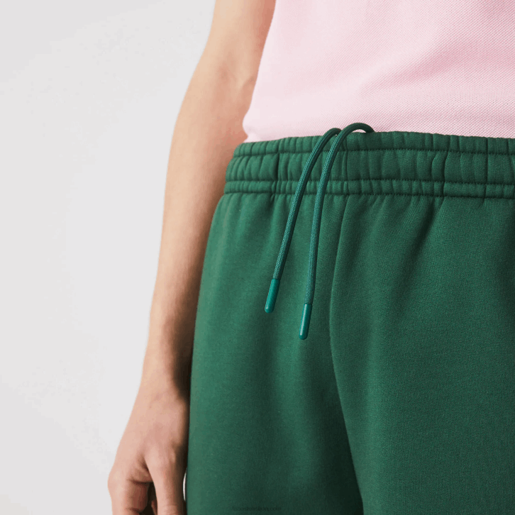 homens Lacoste verde 132 shorts de mistura de lã de algodão com bandas de marca 08D01539
