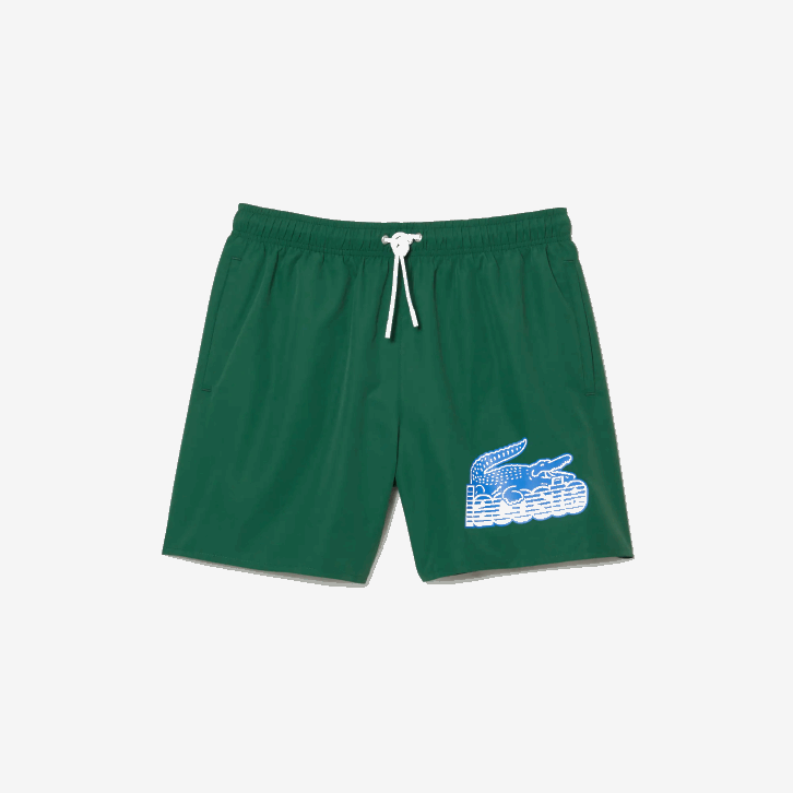 homens Lacoste verde 132 sunga de secagem rápida com bolsa de viagem 08D0519