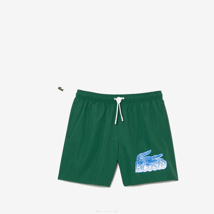 homens Lacoste verde 132 sunga de secagem rápida com bolsa de viagem 08D0519