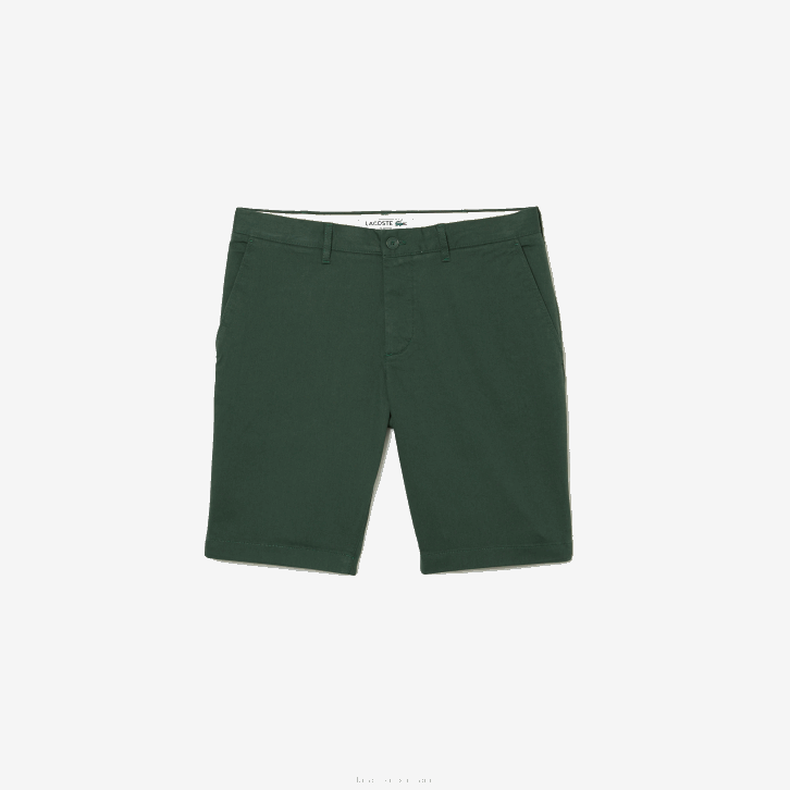 homens Lacoste verde 5hx bermuda de algodão stretch slim fit 08D0434