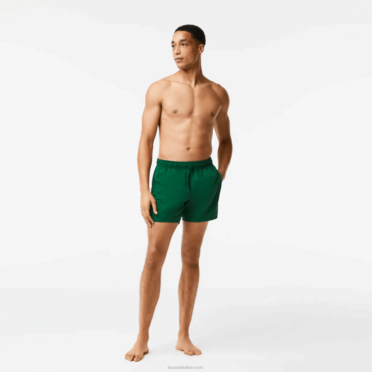 homens Lacoste verde azul marinho 381 calções de banho leves de secagem rápida 08D0540