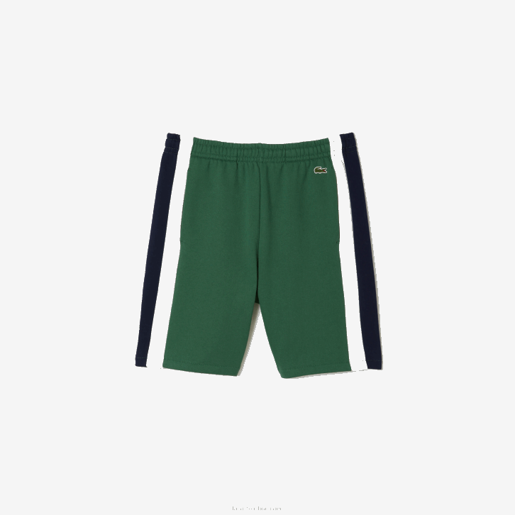 homens Lacoste verde azul marinho branco wn7 shorts colorblock de lã escovada 08D0456