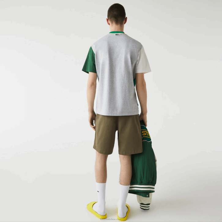 homens Lacoste verde caqui 316 bermudas de algodão orgânico elástico regular fit 08D0437