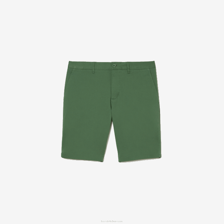 homens Lacoste verde caqui kx5 bermuda de algodão stretch slim fit 08D0433