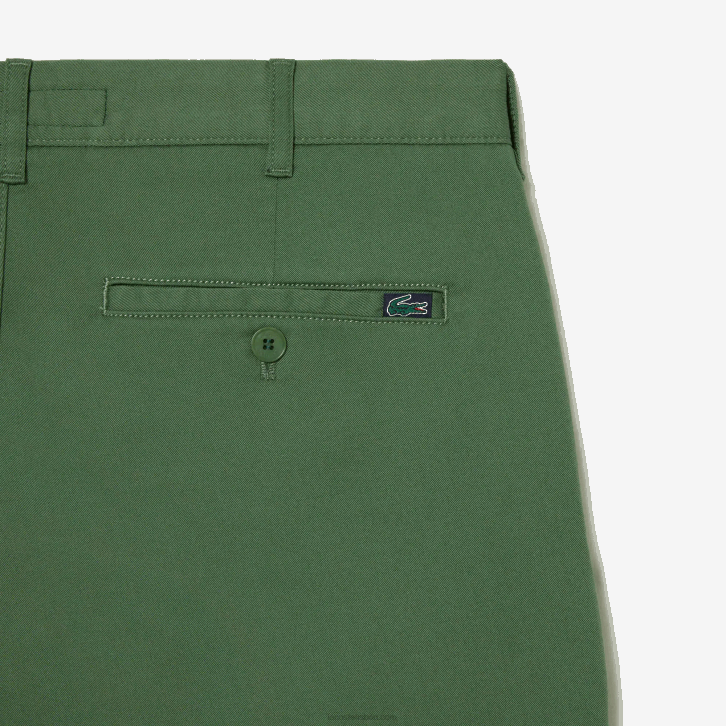 homens Lacoste verde caqui kx5 bermuda de algodão stretch slim fit 08D0433