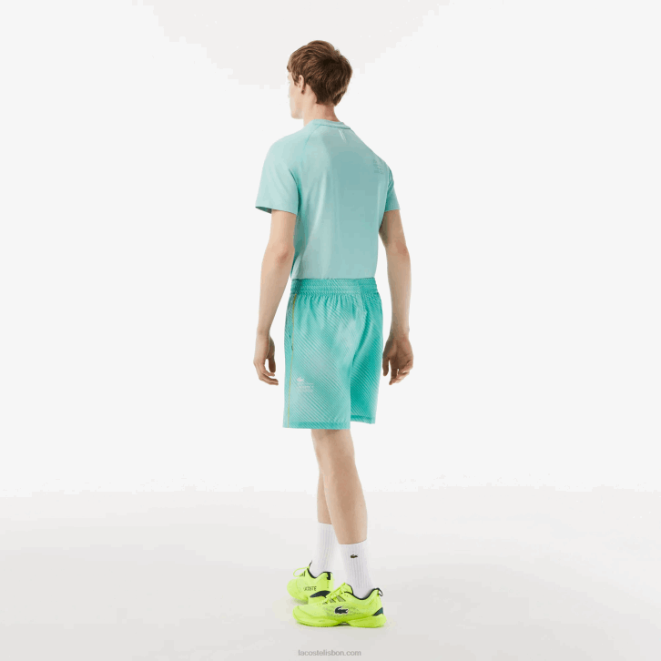 homens Lacoste verde claro amarelo h0u shorts esportivos 08D011