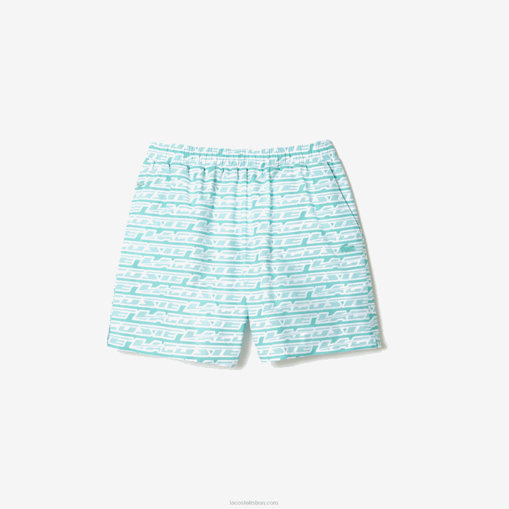 homens Lacoste verde claro cr5 calção de banho com estampa bicolor 08D0525