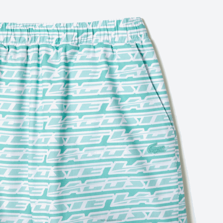 homens Lacoste verde claro cr5 calção de banho com estampa bicolor 08D0525
