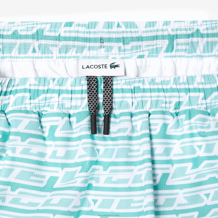 homens Lacoste verde claro cr5 calção de banho com estampa bicolor 08D0525
