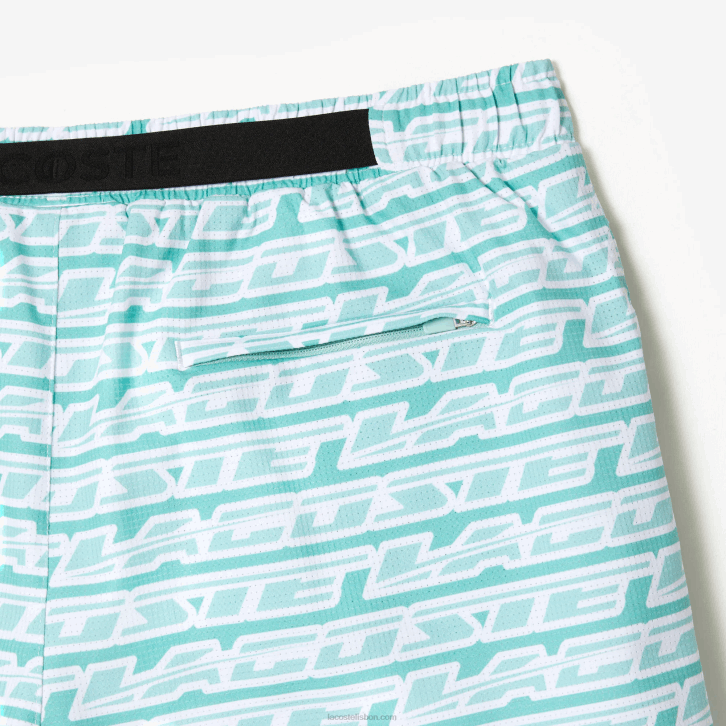 homens Lacoste verde claro cr5 calção de banho com estampa bicolor 08D0525