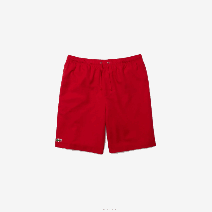 homens Lacoste vermelho 029 shorts esportivos de malha de diamante sólido para tênis 08D01444