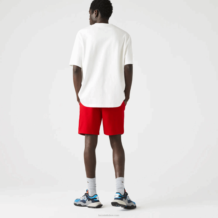 homens Lacoste vermelho 240 shorts de lã de tênis esportivo 08D01374
