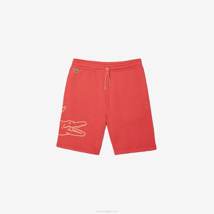 homens Lacoste vermelho 67g shorts de lã com estampa de crocodilo 08D01608