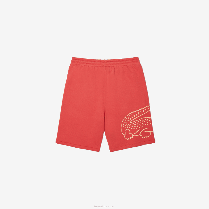 homens Lacoste vermelho 67g shorts de lã com estampa de crocodilo 08D01608