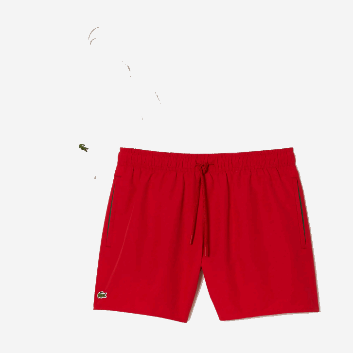 homens Lacoste vermelho verde 8un calções de banho leves de secagem rápida 08D0542