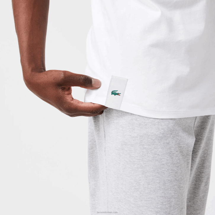 homens Lacoste branco 001 top de algodão pacote com 3 08D01360
