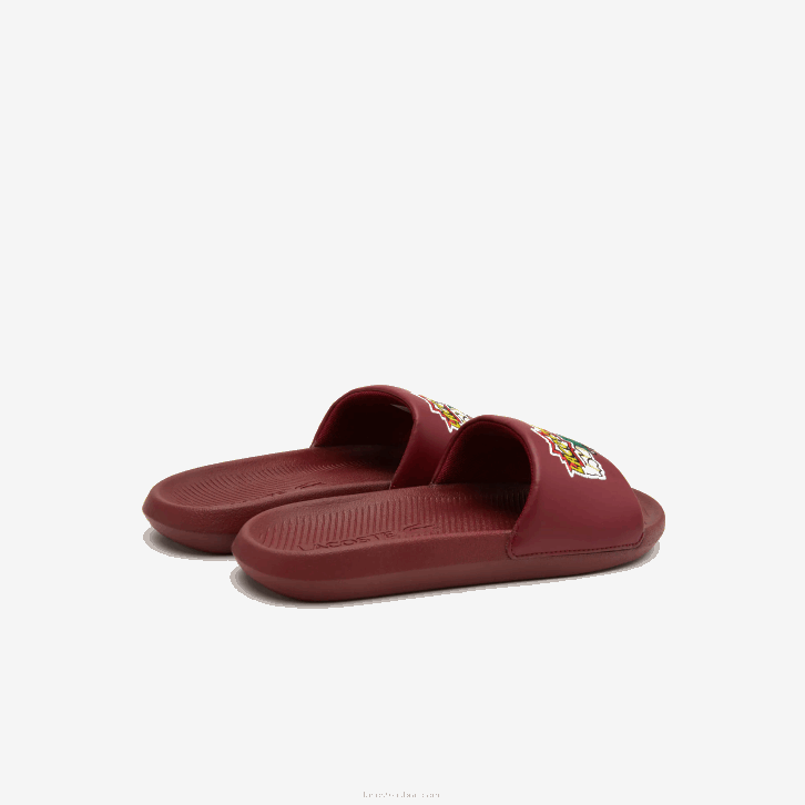 homens Lacoste amarelo bordô amr slides sintéticos croco 08D01774