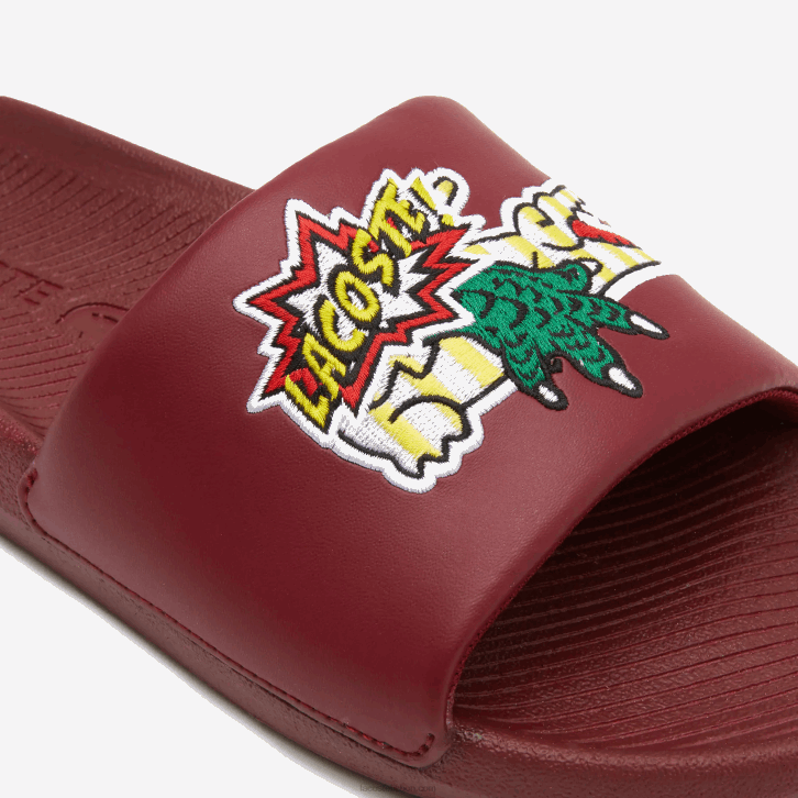 homens Lacoste amarelo bordô amr slides sintéticos croco 08D01774
