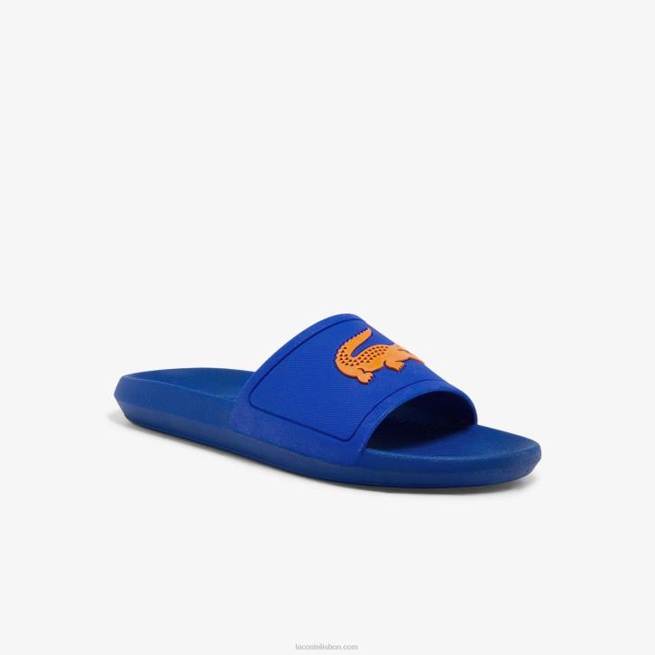homens Lacoste azul laranja ba1 slides de borracha croco 08D01915