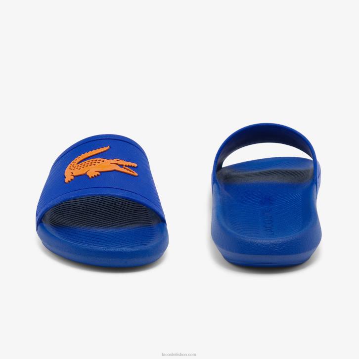homens Lacoste azul laranja ba1 slides de borracha croco 08D01915