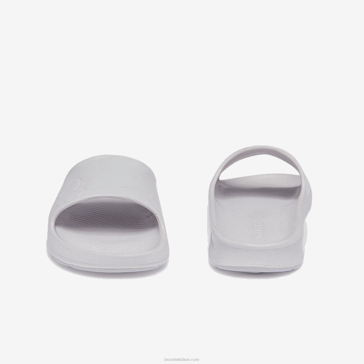 homens Lacoste branco e off white 65t slides de logotipo sintético croco 2.0 08D01880
