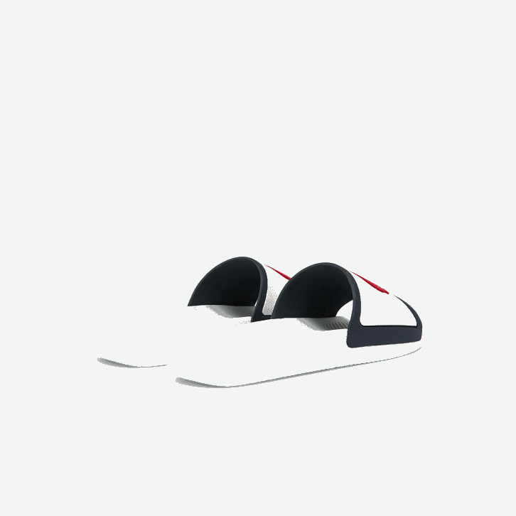 homens Lacoste branco/marinho e vermelho 407 slides sintéticos com alça de borracha croco 08D01849