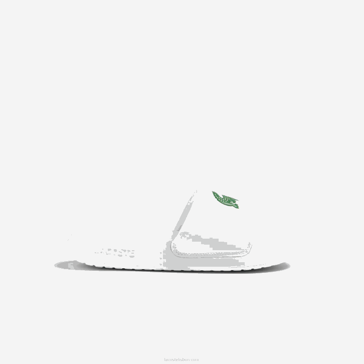 homens Lacoste branco/verde 082 slides sintéticos croco 1.0 08D01728