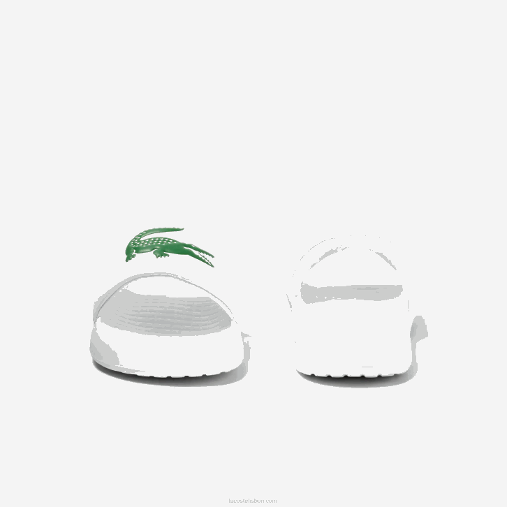 homens Lacoste branco/verde 082 slides sintéticos croco 1.0 08D01728