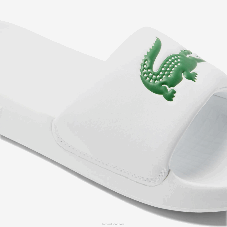 homens Lacoste branco/verde 082 slides sintéticos croco 1.0 08D01728