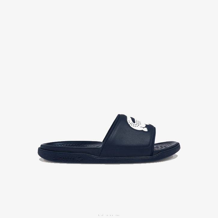 homens Lacoste marinho e branco 092 chinelos sintéticos croco dualiste 08D01877