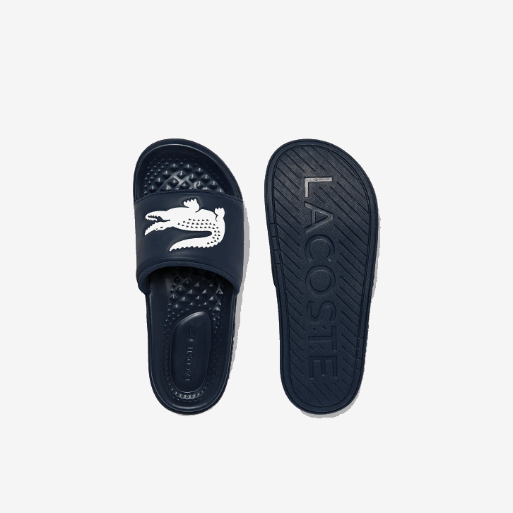 homens Lacoste marinho e branco 092 chinelos sintéticos croco dualiste 08D01877