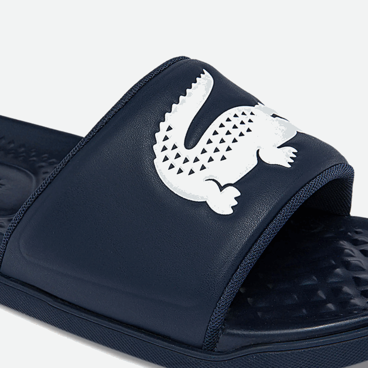 homens Lacoste marinho e branco 092 chinelos sintéticos croco dualiste 08D01877