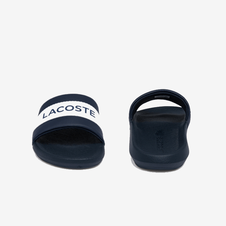 homens Lacoste marinho e branco 092 slides de logotipo têxtil croco 08D01775