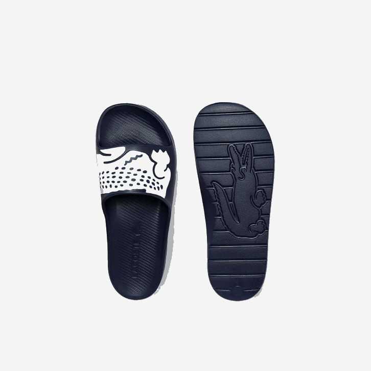 homens Lacoste marinho e branco 092 slides sintéticos croco 2.0 08D01755