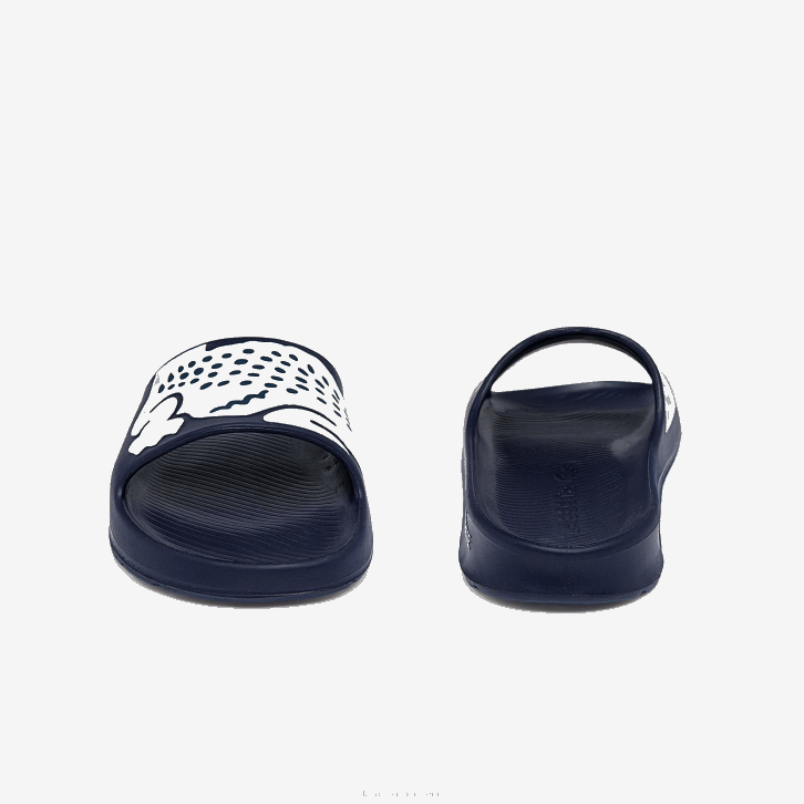 homens Lacoste marinho e branco 092 slides sintéticos croco 2.0 08D01755