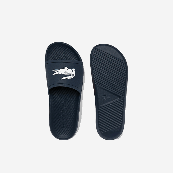 homens Lacoste marinho e branco 092 slides sintéticos repelentes de água croco 08D01820