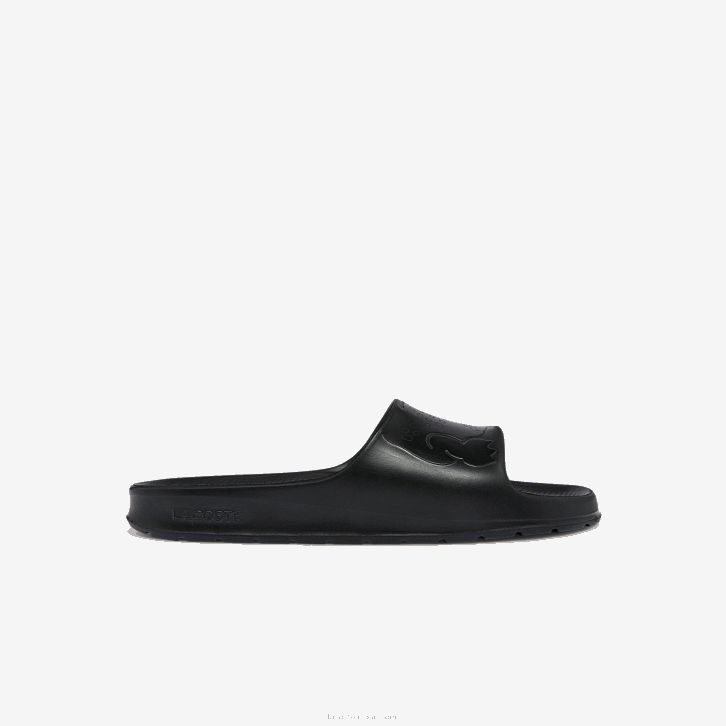 homens Lacoste preto 02h slides de alça de logotipo sintético croco 2.0 08D01831