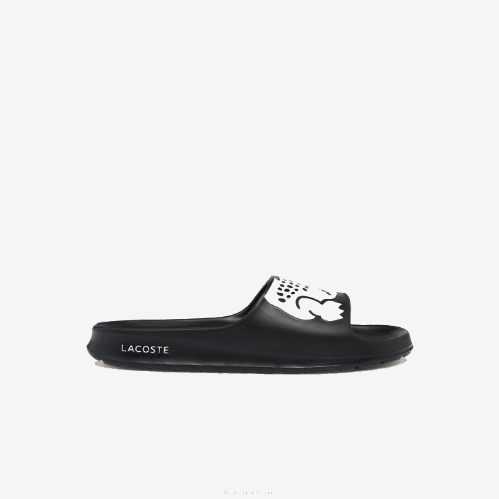 homens Lacoste preto e branco 312 slides sintéticos croco 2.0 08D01754