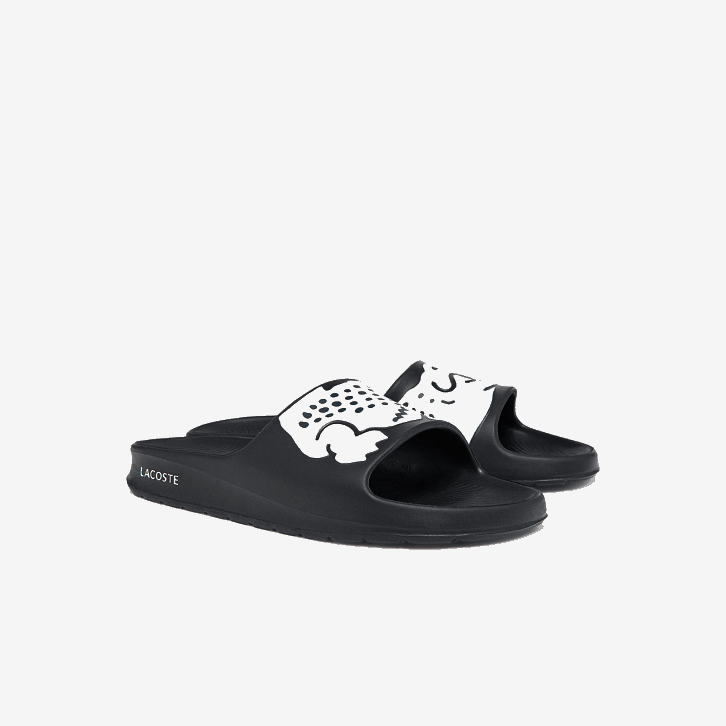 homens Lacoste preto e branco 312 slides sintéticos croco 2.0 08D01754
