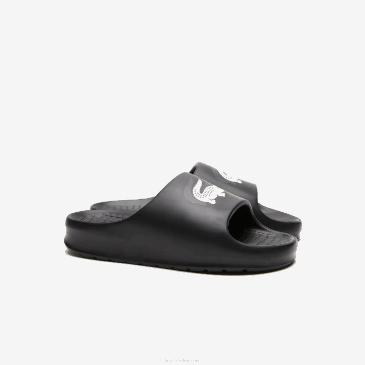 homens Lacoste preto e off white 454 servir slides 2.0 evo sintético colorblock slides 08D01740