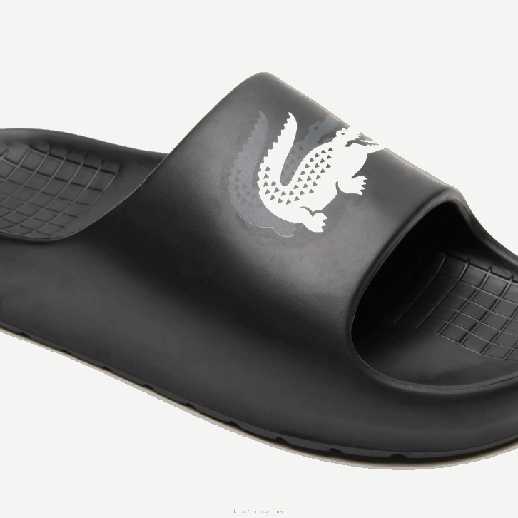homens Lacoste preto e off white 454 servir slides 2.0 evo sintético colorblock slides 08D01740