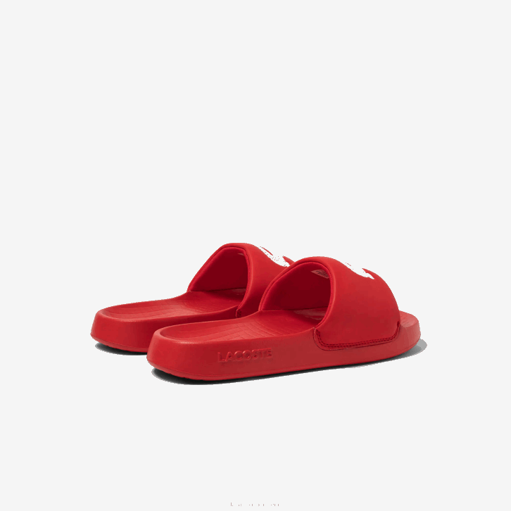 homens Lacoste vermelho branco 17k slides sintéticos croco 1.0 08D01729