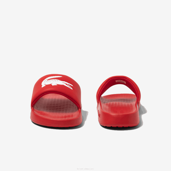 homens Lacoste vermelho branco 17k slides sintéticos croco 1.0 08D01729